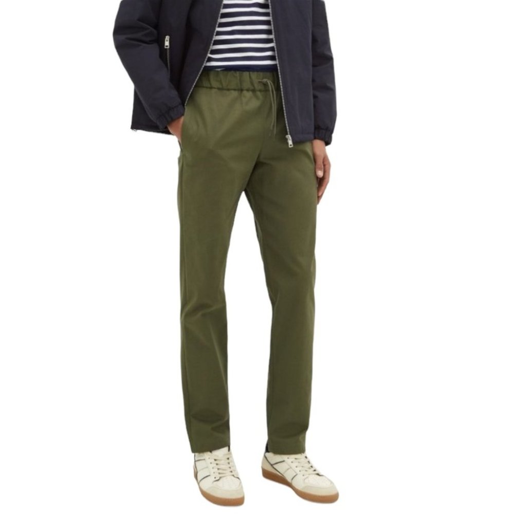 A.P.C. Men's Green Kaplan Stretch Cotton Pants Khaki Green Size XL